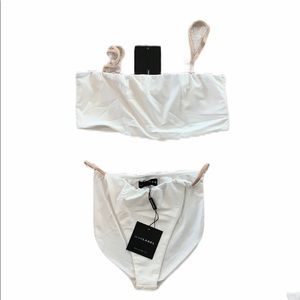 NWT JLUXLABEL White w/ Nude Paradise Cove Bikini